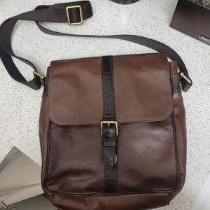 Fossil Leather Crossbody Satchel Bag